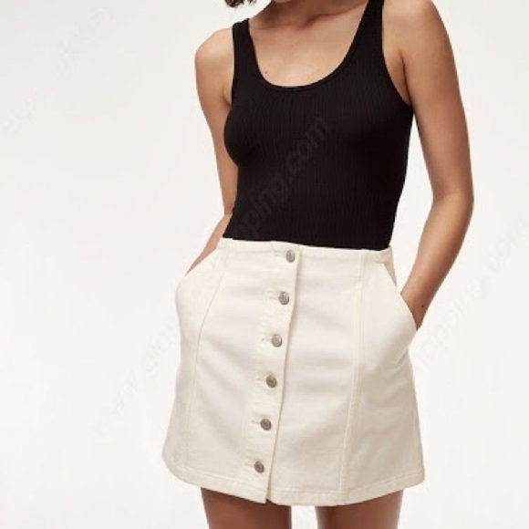 Aritzia White Jean Skirt - Picture 2 of 2
